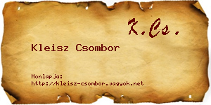 Kleisz Csombor névjegykártya